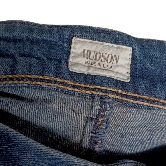 HUDSON Collin Skinny Button Flap Dark Medium Blue Denim Jeans 27 - Picture 4 of 10